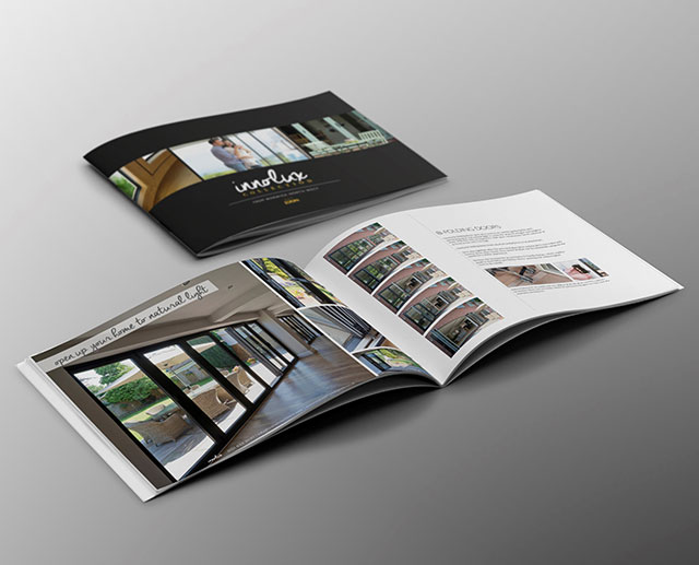 A mock up of the new Innolux range of windows and doors brochure