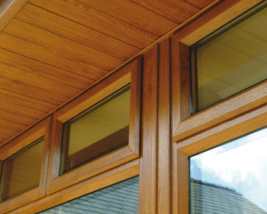 Logik chamfered golden oak close up