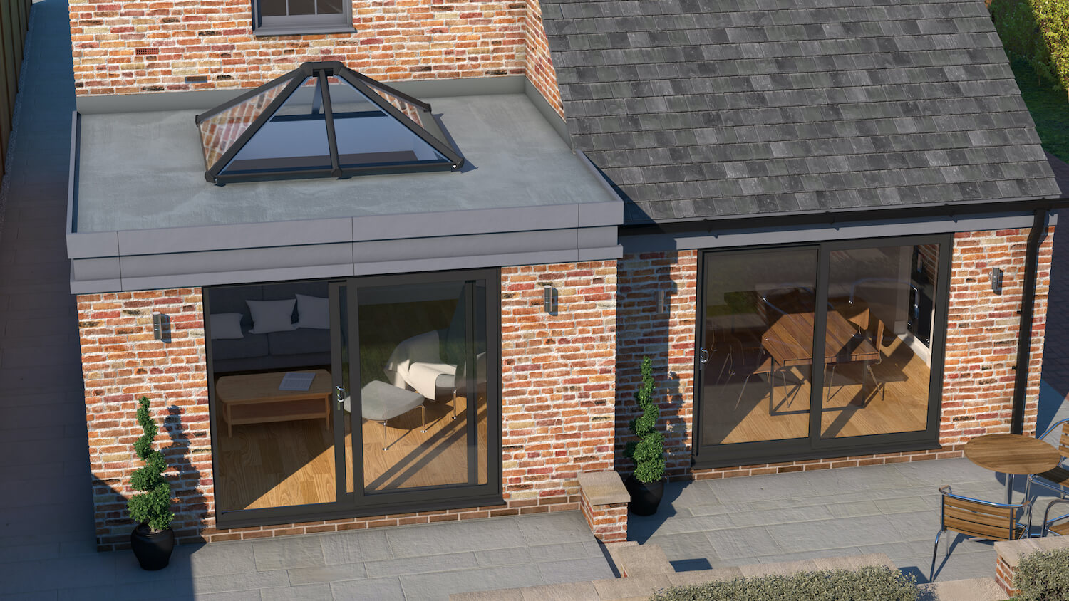 Synchro sliding patio doors