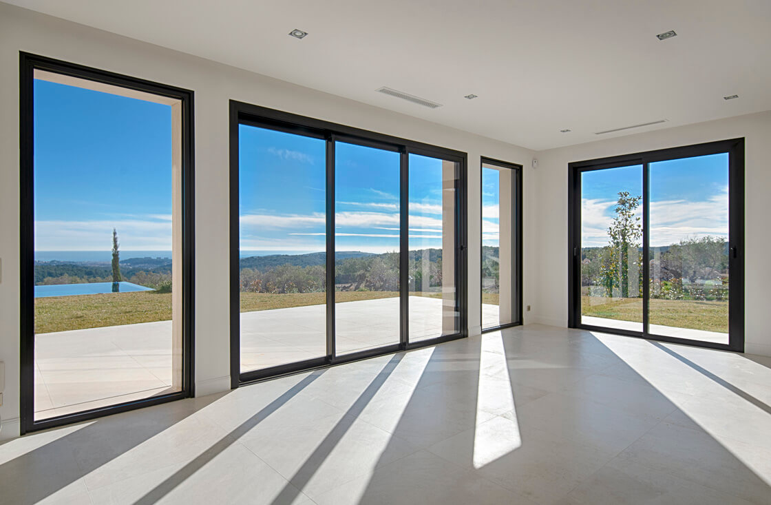 Cortizo sliding black doors