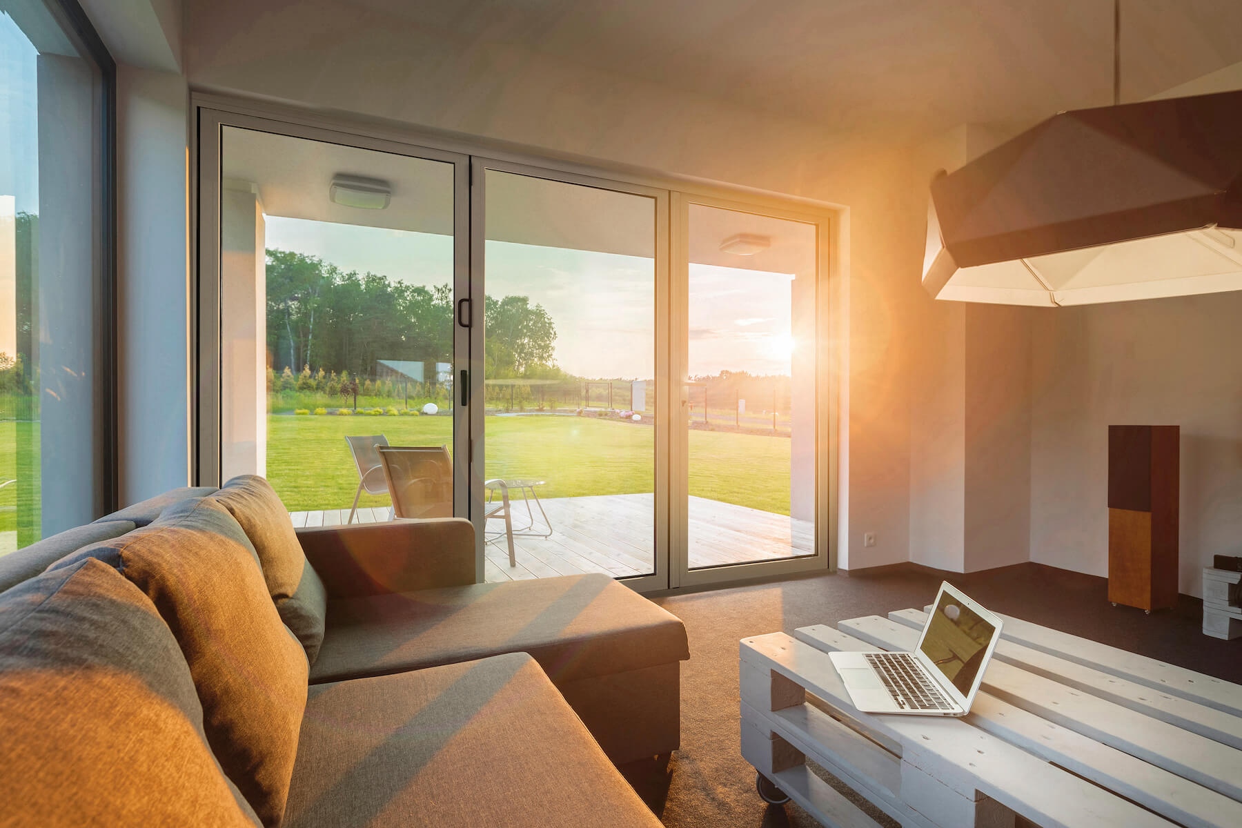 Studio glide bi-folding doors white