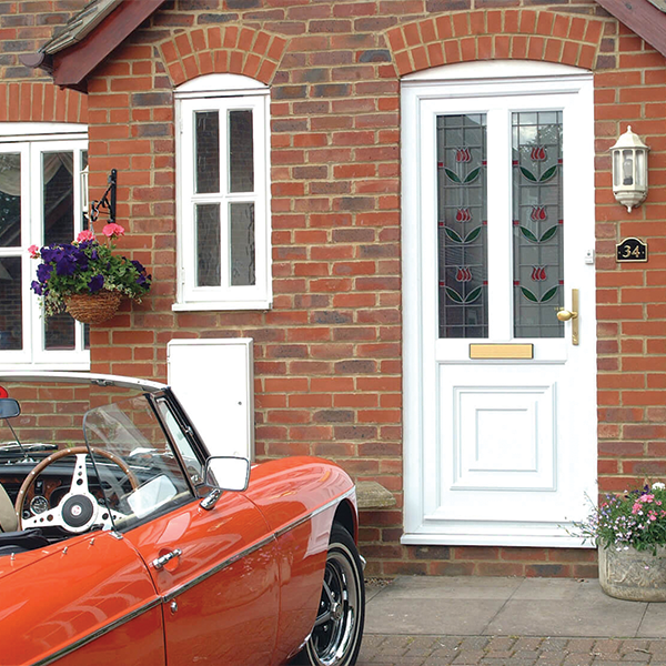 UPVC white front door