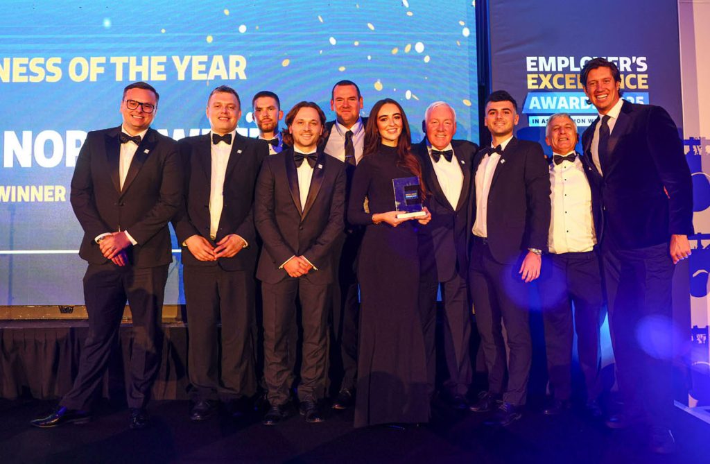 Warwick North West team accepting their Family Business of the Year award at the Metro Employer's Excellence Awards