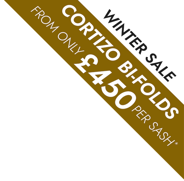 Winter sale - Cortizo bi-folds from only £450 per sash